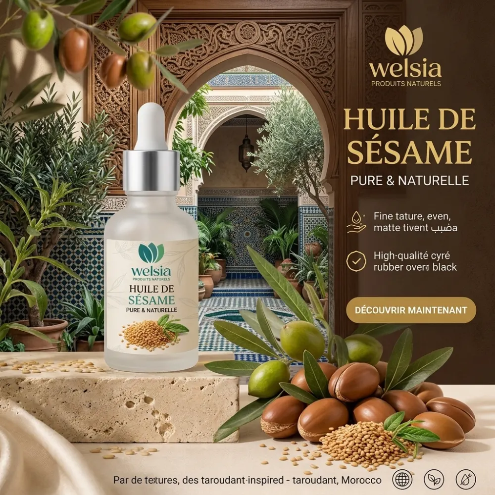 زيت السمسم المعصور على البارد Welsia - Huile de Sésame  (30ml)